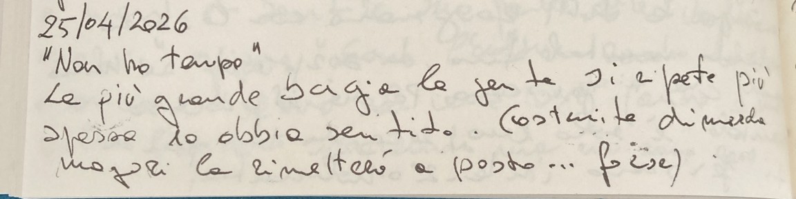 L'inizio del testo scritto a mano